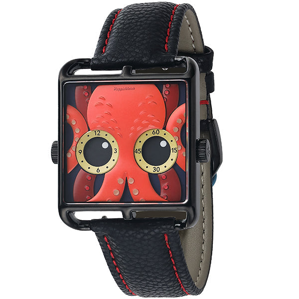 HappieWatch Crimson Octopus Art Dial Watch — Limited Edition