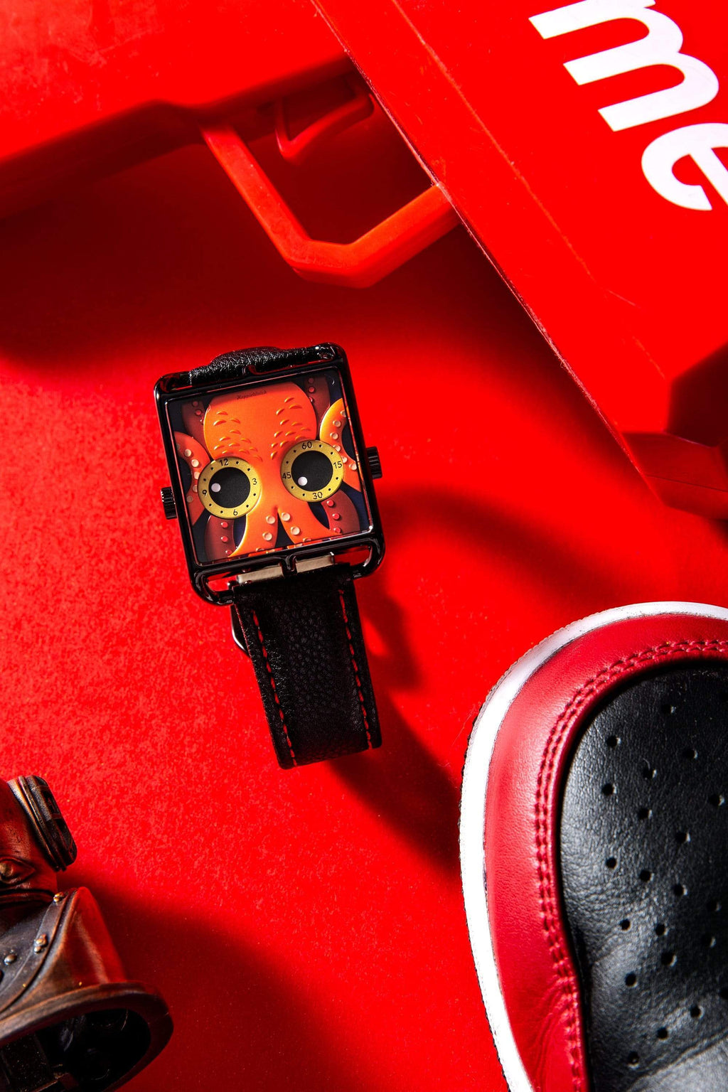 HappieWatch Crimson Octopus Art Dial Watch — Limited Edition