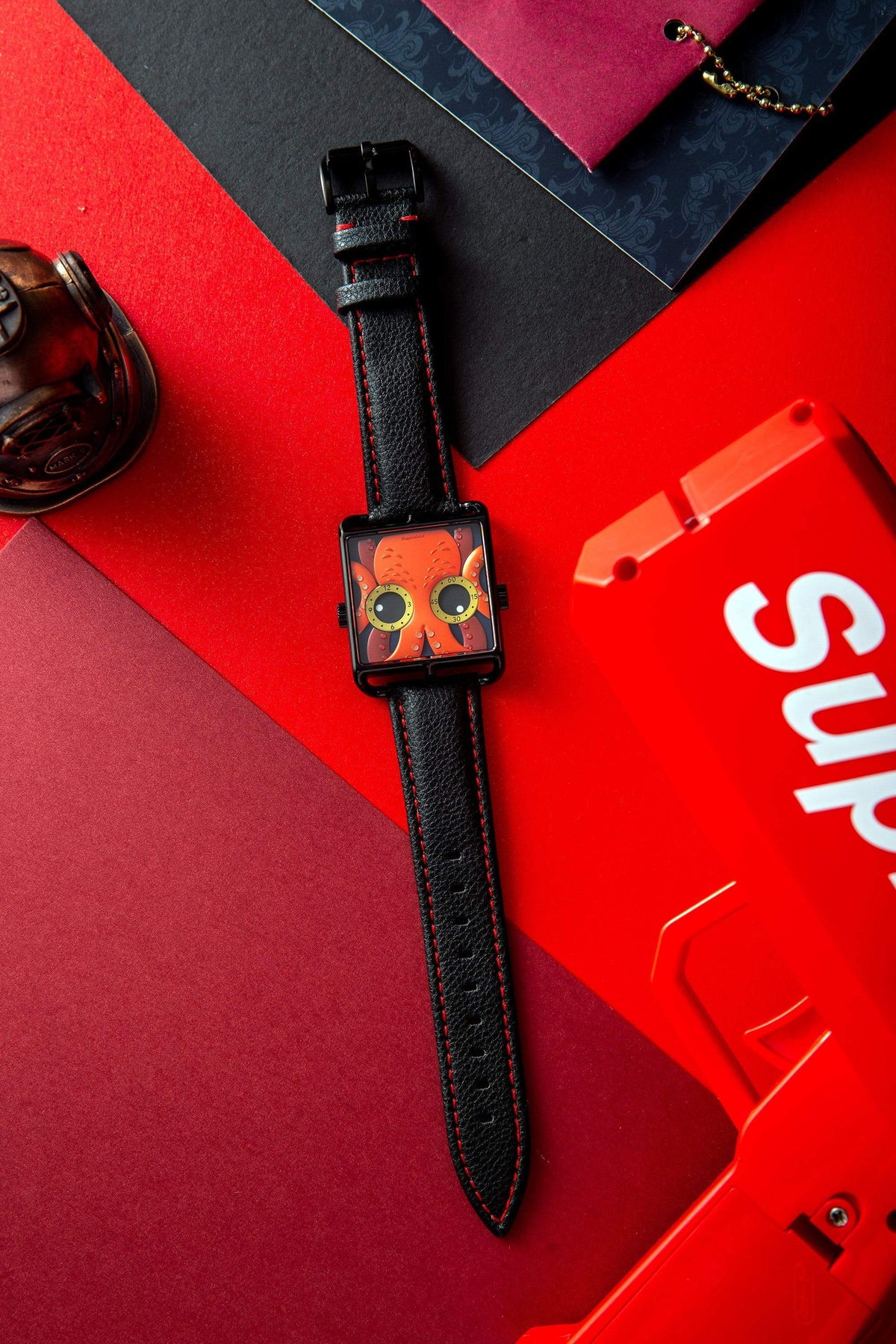 HappieWatch Crimson Octopus Art Dial Watch — Limited Edition