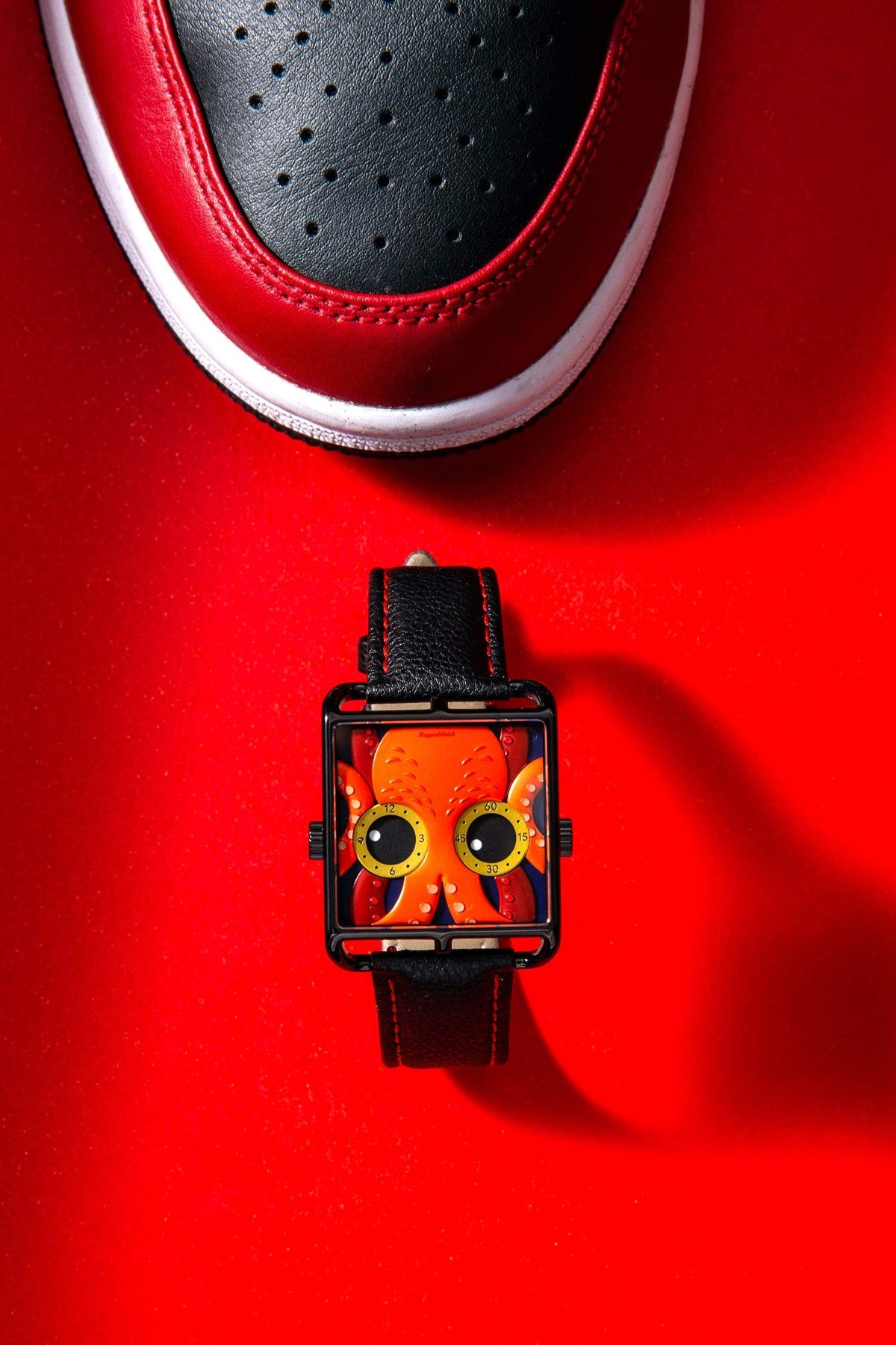 HappieWatch Crimson Octopus Art Dial Watch — Limited Edition