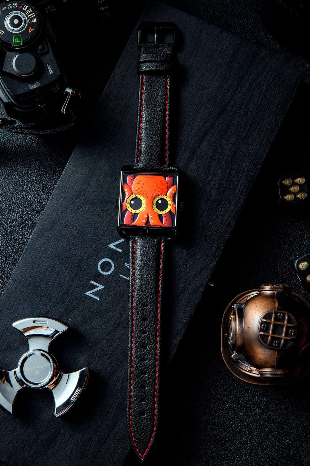 HappieWatch Crimson Octopus Art Dial Watch — Limited Edition
