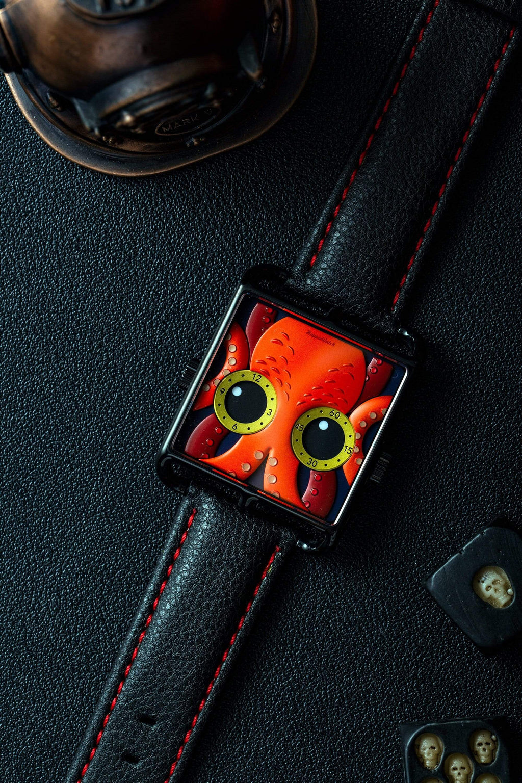 HappieWatch Crimson Octopus Art Dial Watch — Limited Edition