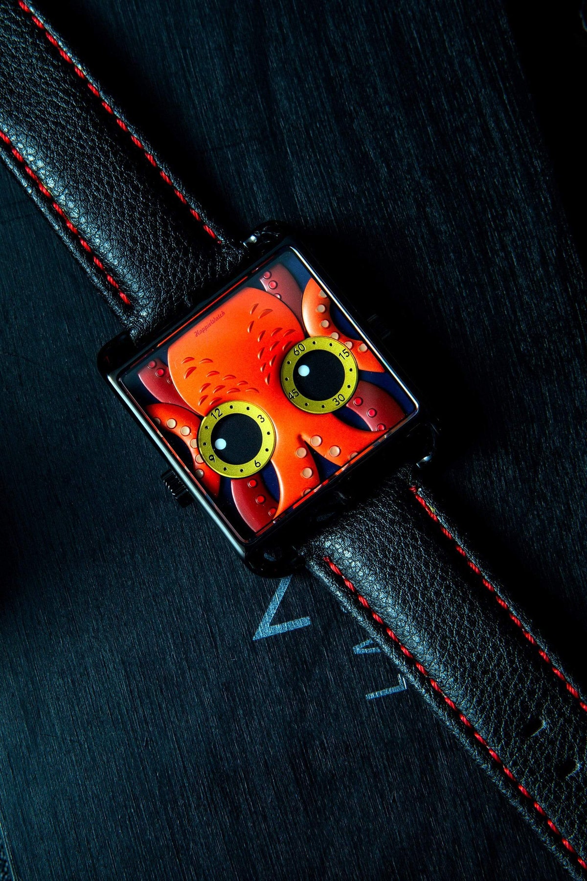 HappieWatch Crimson Octopus Art Dial Watch — Limited Edition