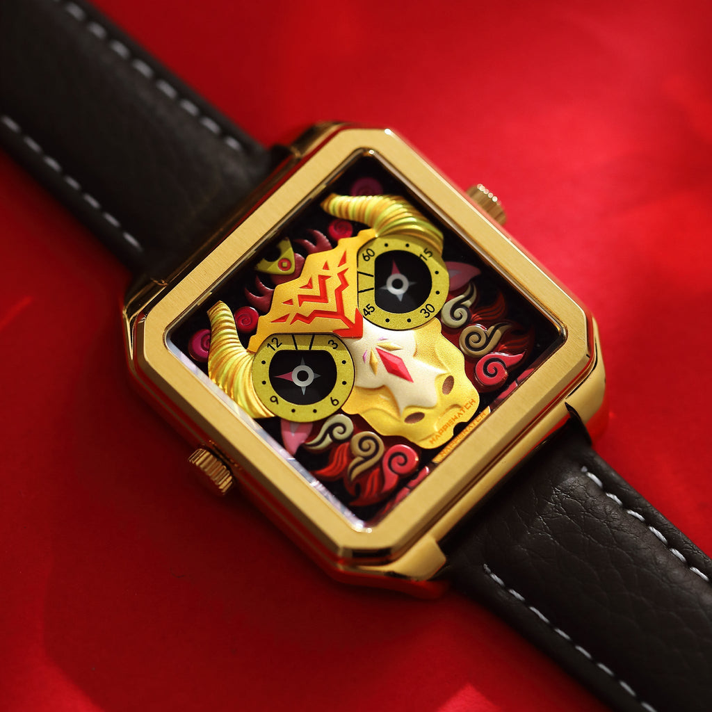 Happiewatch The Sacred Bull of Five Colors — Power Meets Art