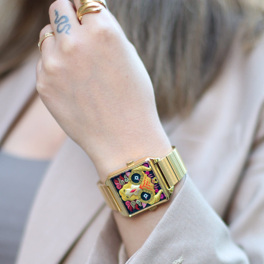 Happiewatch The Sacred Bull of Five Colors — Power Meets Art